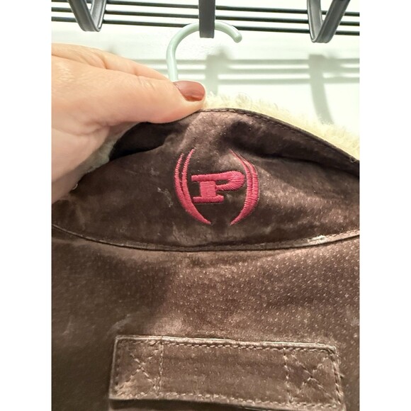 Phat Farm Men's Leather Heavy Shearling Jacket/Coat Men's XL Fur Lining Pockets - Picture 11 of 15